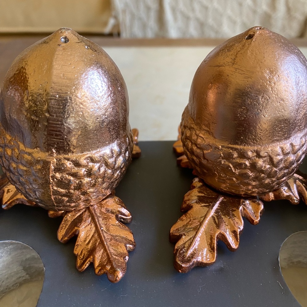Salt and pepper shakers copper